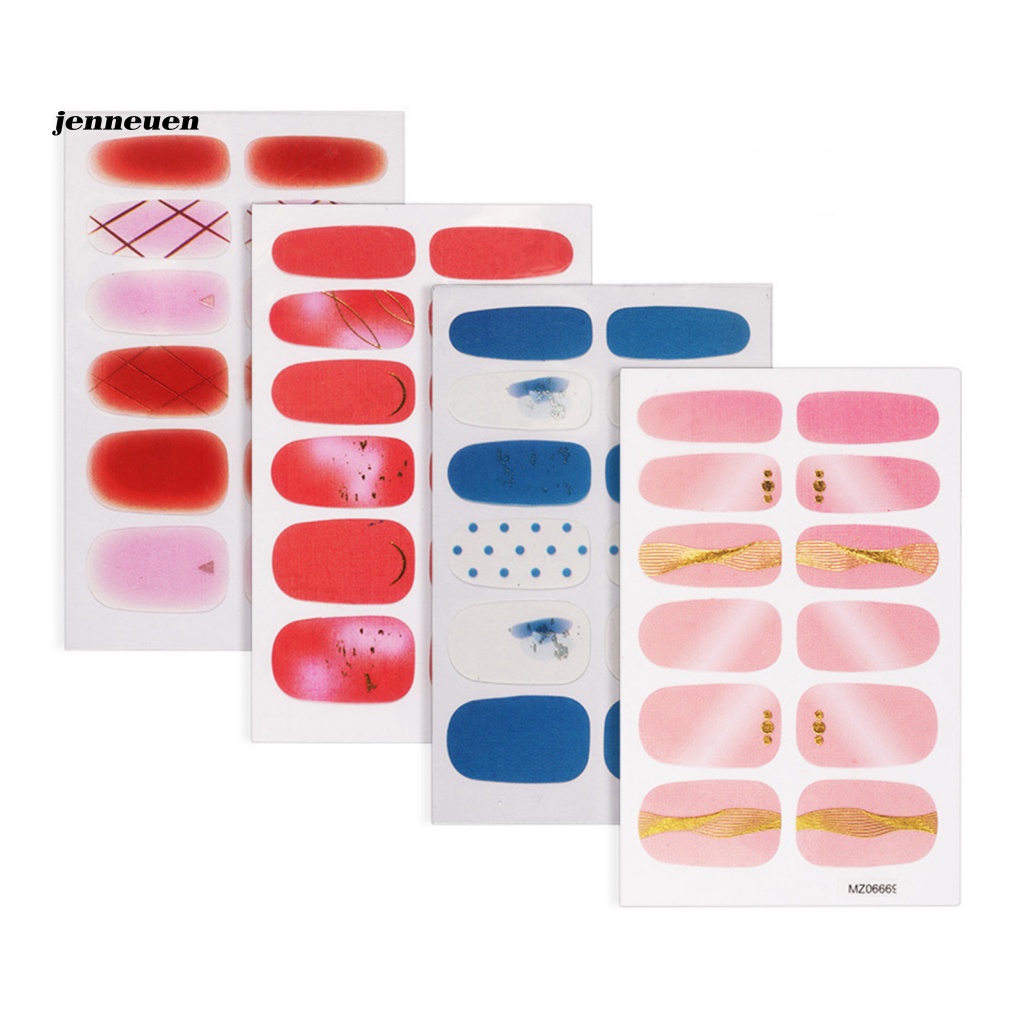 Set 4 Cuộn Giấy Dán Trang Trí Móng Tay Màu Trơn Dành Cho Nữ