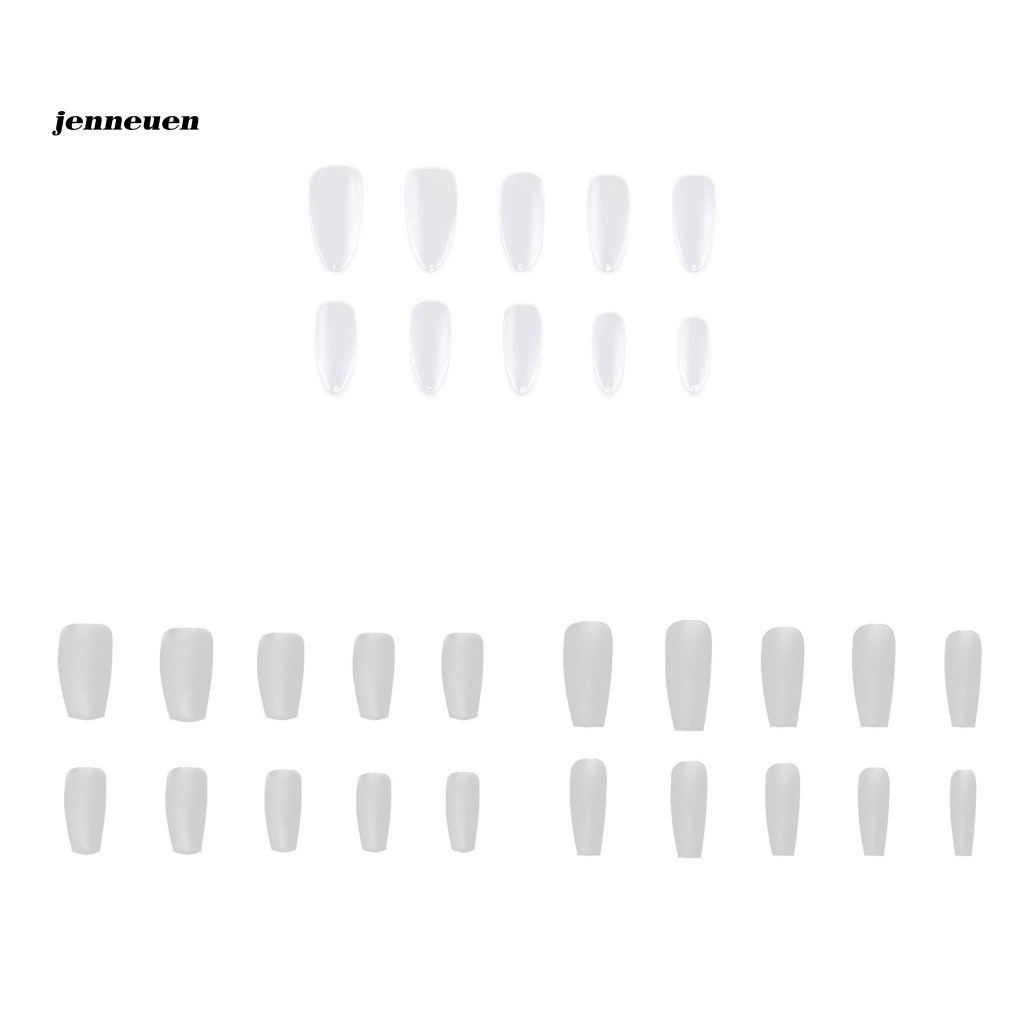 Bộ 100 Móng Tay Giả Bằng Nhựa Trong Suốt Không Mùi Tiện Dụng DIY