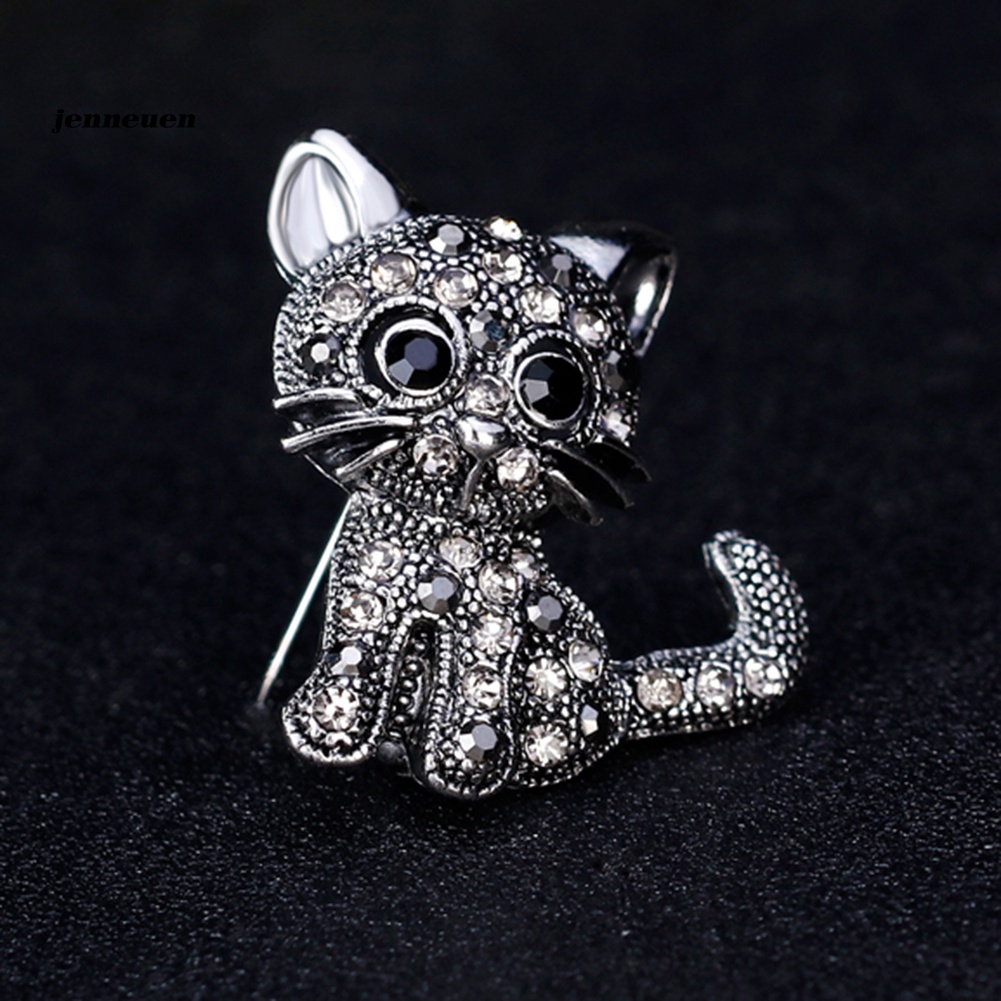 Ghim Cài Áo Hình Mèo Đính Đá Đáng Yêu