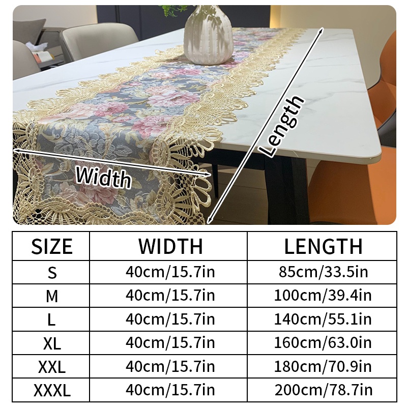 Khăn Trải Bàn Đứng Phối Ren Trang Trí Phòng Khách