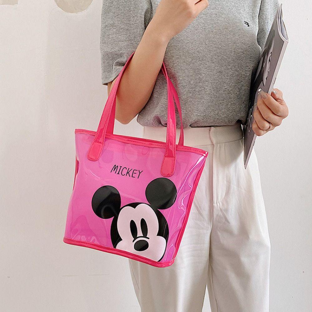Pinou Túi Xách Nhựa pvc Trong Suốt In Hình Chuột mickey Chống Thấm Nước
