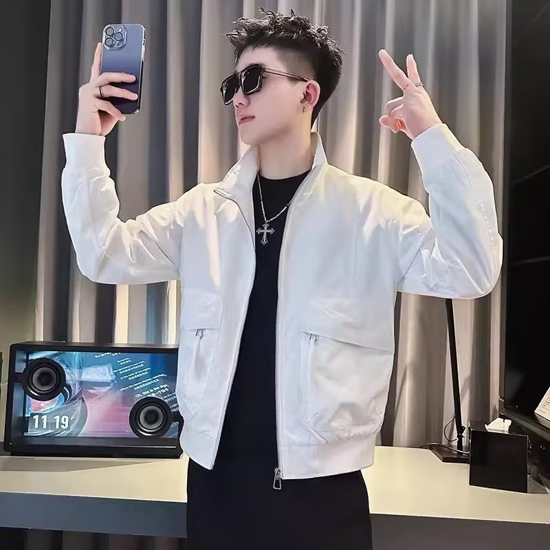 Áo Khoác Cổ Đứng Có Túi Và Khóa Kéo Chất Lượng Cao Cho Nam