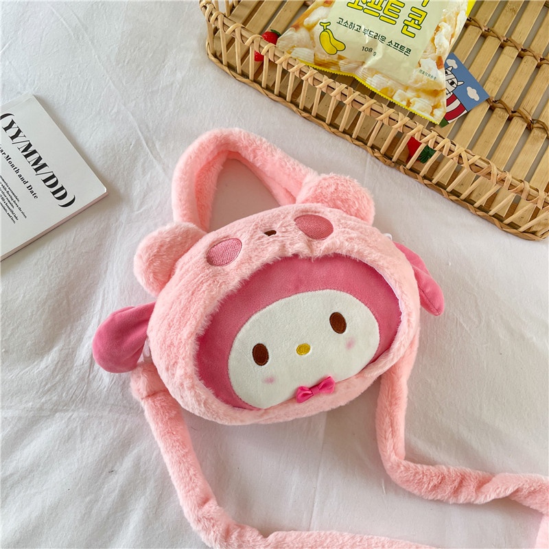 Sanrio Túi Đeo Chéo Hình Thú Nhồi Bông Dễ Thương