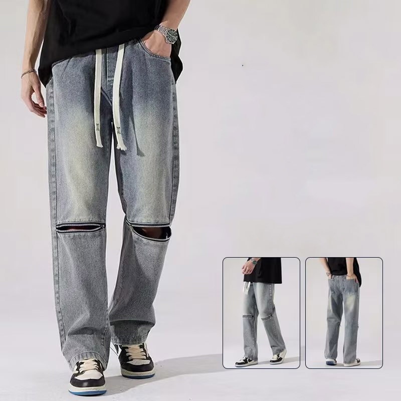 Quần jeans Dài Ống Rộng Thời Trang Dành Cho Nam