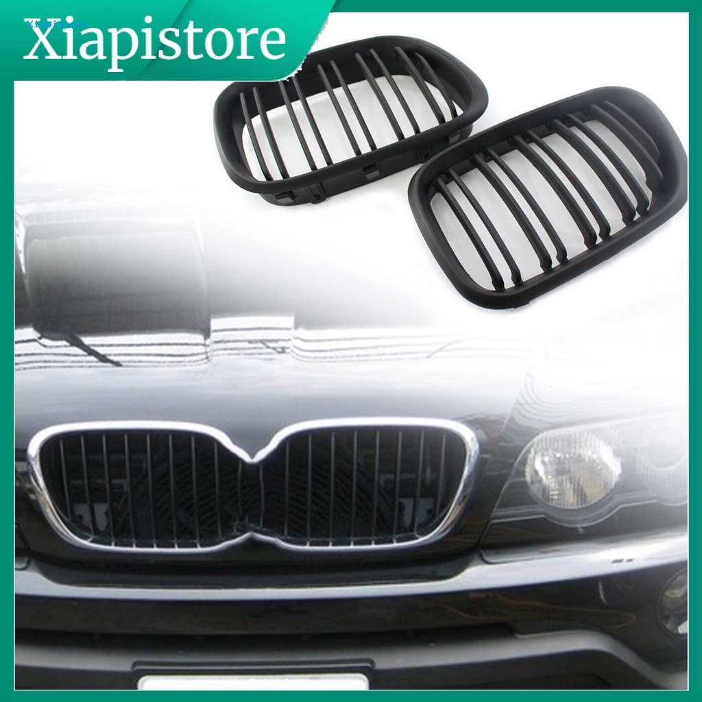 [Xiapistore] 2 Lưới Tản Nhiệt Trước Hai Đường Kẻ Trái Phải Màu Đen Nhám 51138250052 51138250051 Phụ Kiện Chuyên Dụng Dành Cho BMW X5 Series E53 99-03