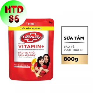 Sữa tắm Lifebuoy bảo vệ vi khuẩn túi đỏ 800g