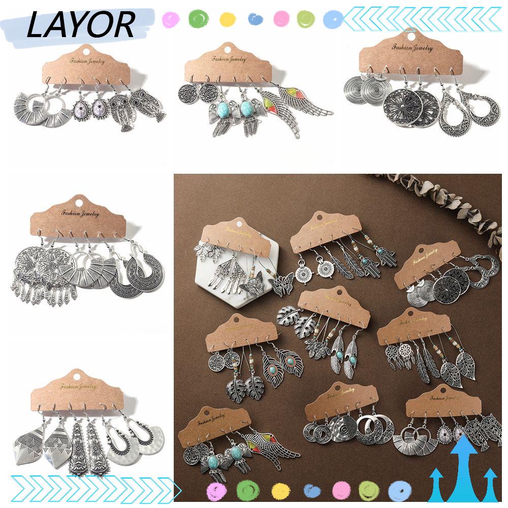 Bộ 3 Đôi Khuyên Tai Tua Rua Dáng Dài Phong Cách Dân Tộc Thời Trang Cho Nữ|Đôi Cánh Trang Sức Boho
