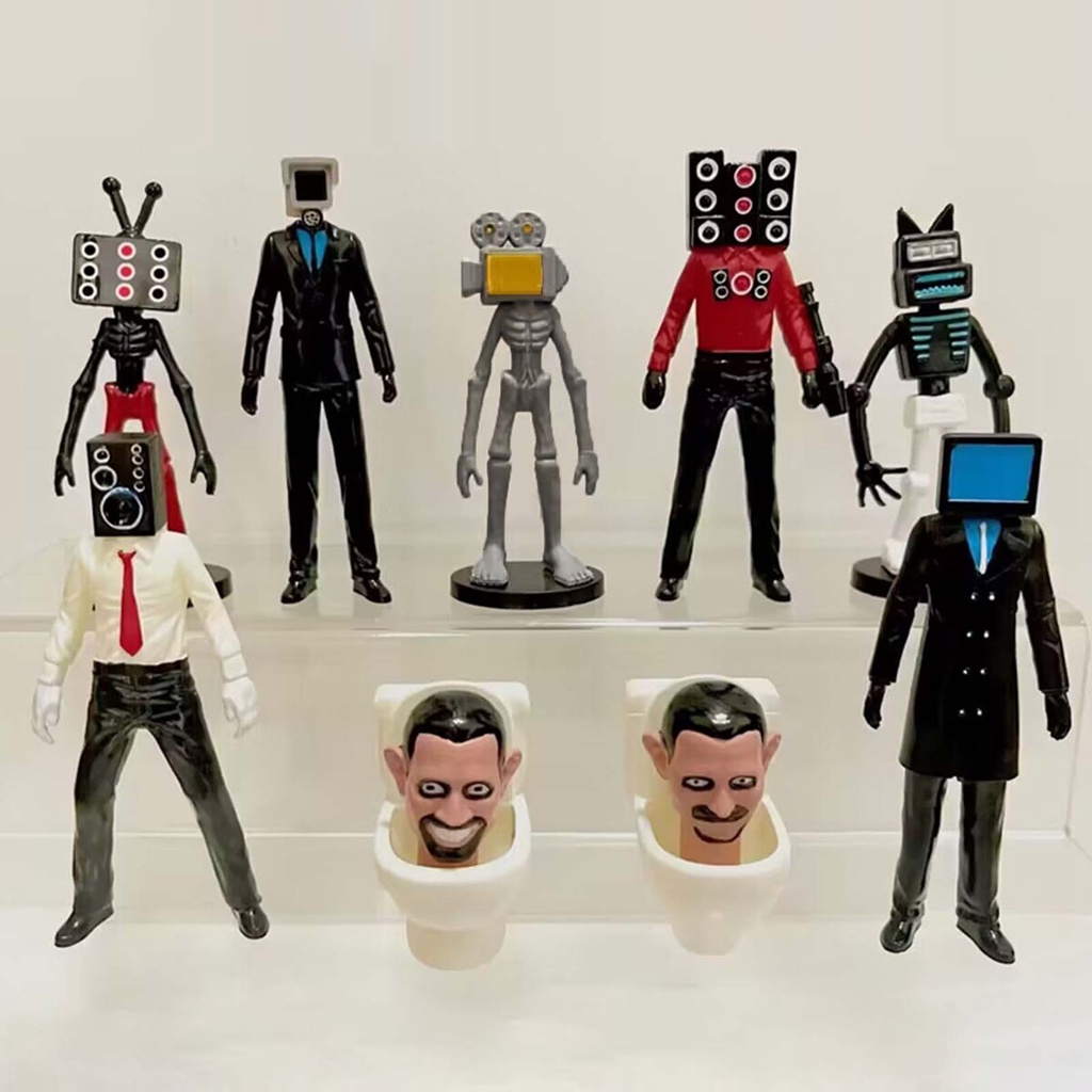 Creative toilet man vs surveillance man figurines đồ chơi mô hình đồ trang trí tượng nhỏ di động và nhẹ