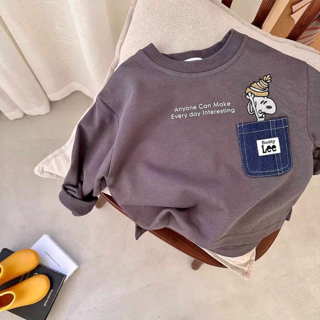 Áo Sweater Tay Dài Phong Cách Hàn Quốc Thời Trang Xuân Thu Cho Bé Trai