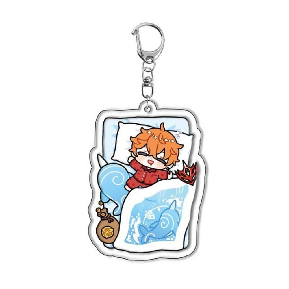 Mmluck Genshin Va Chạm Móc Khóa Bằng Acrylic Họa Tiết Hoạt Hình Anime Genshin Va Chạm Trang Trí Túi Xách Đi Học