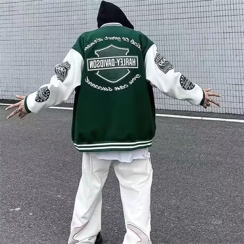 Áo Khoác Bóng Chày oversize Phong Cách Đường Phố Mỹ Cá Tính Cho Nam