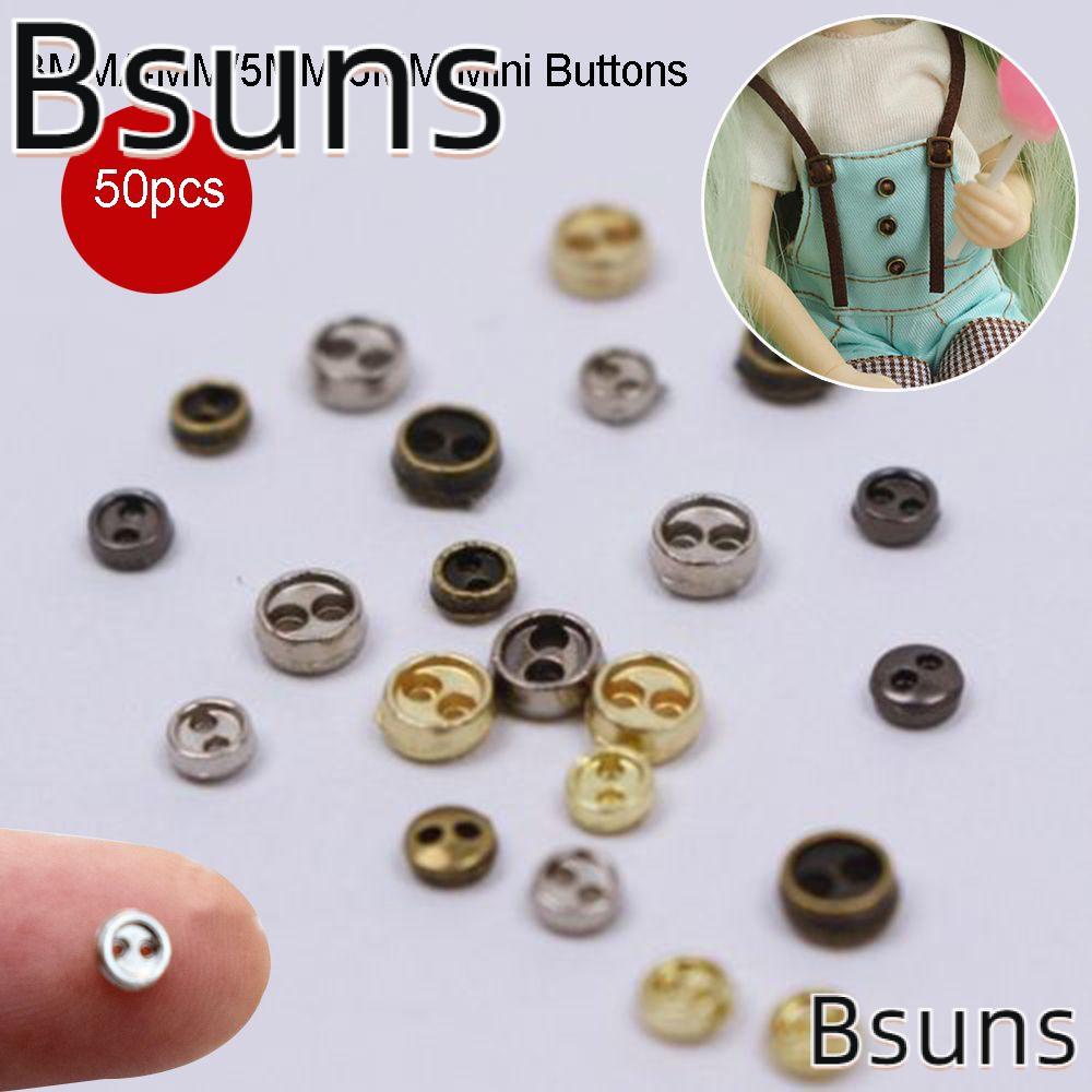 50 Nút kim loại 3/4/5/6mm trang trí quần áo búp bê