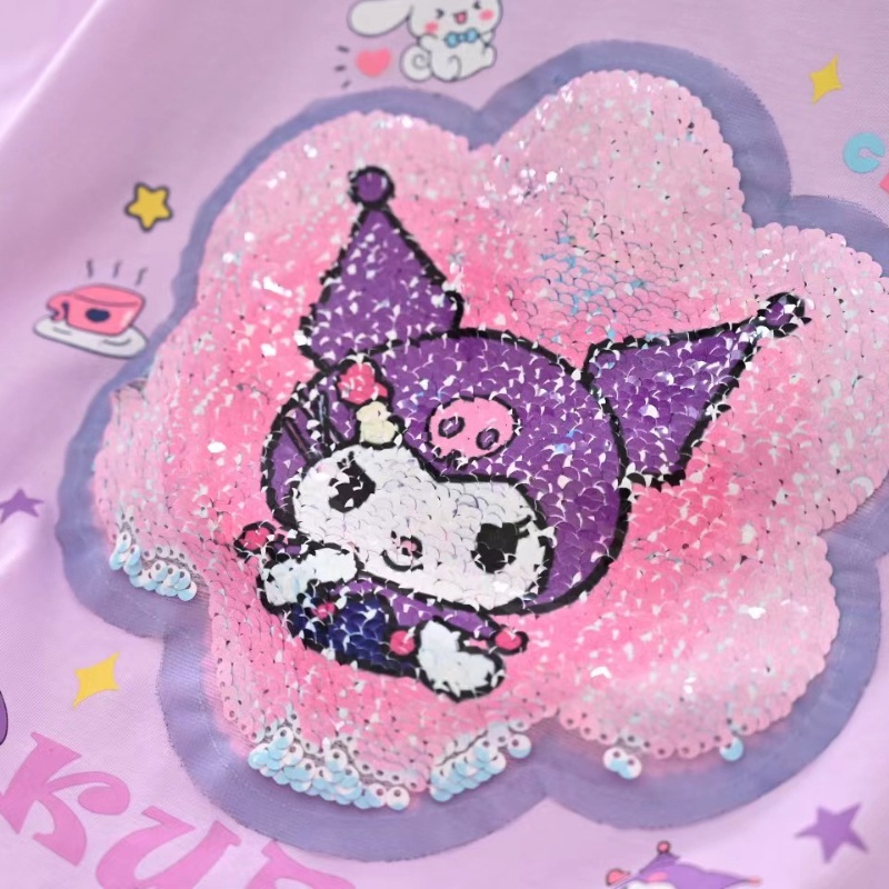 Áo Thun Cotton In Hoạt Hình Kuromi Thời Trang Hè Đáng Yêu Dành Cho Bé Gái 2023