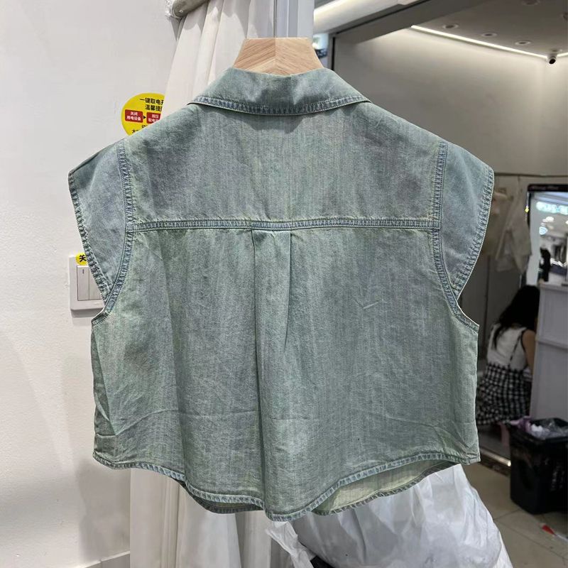 Áo Khoác Denim Lửng Cổ Polo Thời Trang Mùa Hè Mới 2023