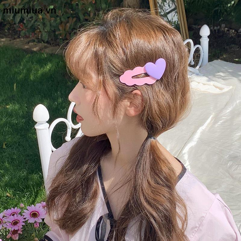 Miumiua🔮Kẹp Tóc Mái Ngang Hình Yêu Dễ Thương Thời Trang Mùa Hè 2023