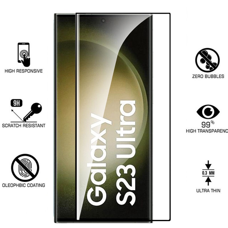 Dành Cho Samsung Galaxy S23 Ultra S22 S21 + S20 Plus S10 5G Viền Cong Full Cover Kính Cường Lực Bảo Vệ Màn Hình Phim