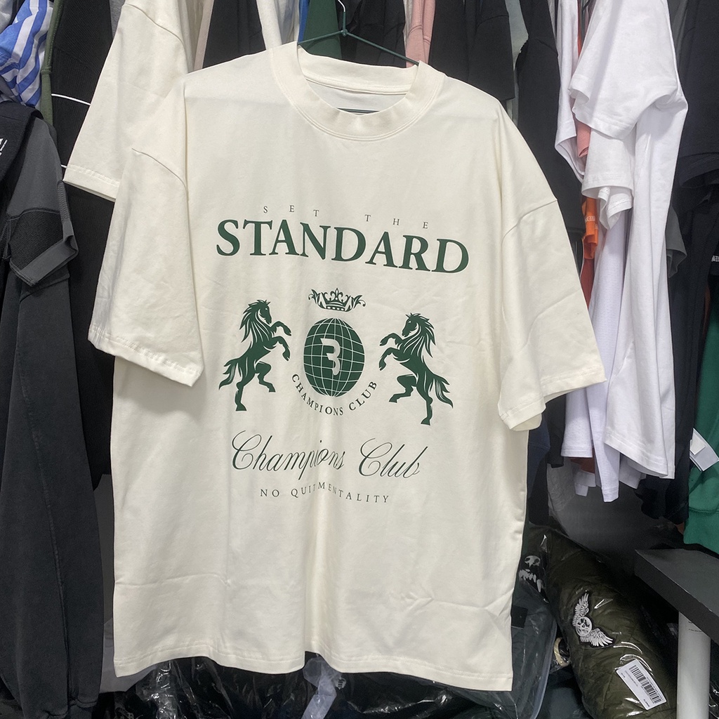 Ready stock paucris 'match lux stretch-cotton print sporty loose crewneck short-sleeved t-shirt