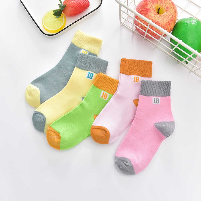 Set 5 Đôi Tất Cotton Chống Trượt Thoáng Khí In Hình Sư Tử Hoạt Hình Thời Trang Thu Đông 2023 Cho Bé