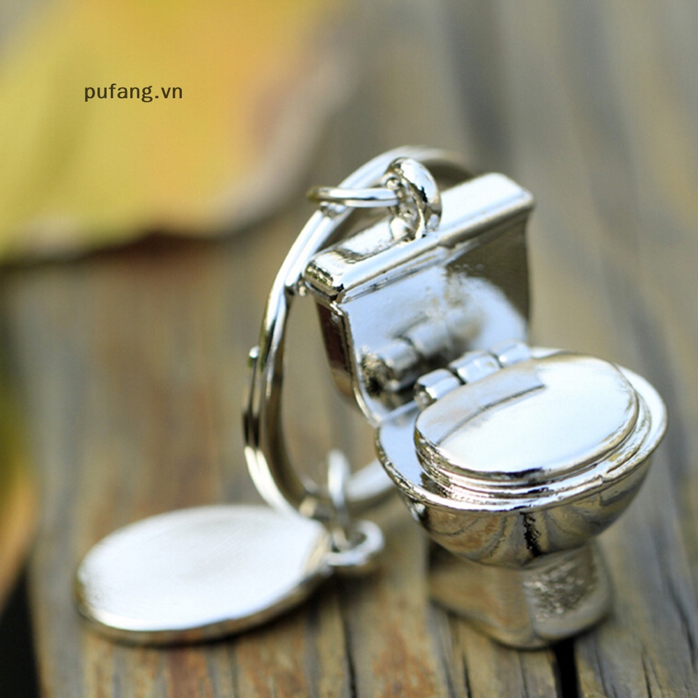 Pufang dễ thương mini toilet forever keychain móc khóa kim loại chìa khóa keyfob creative gift vn