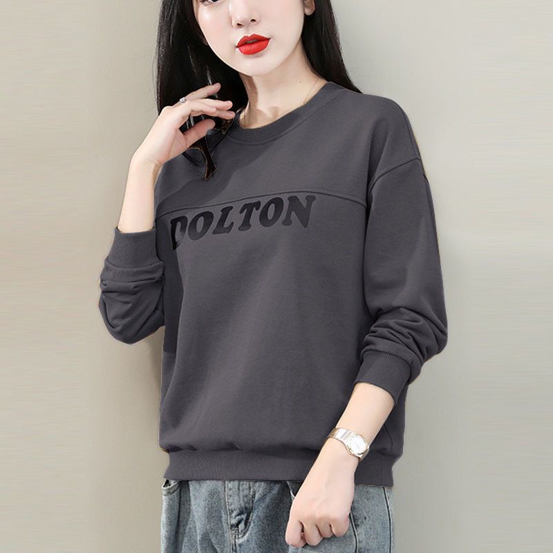 Áo Thun Tay Dài Cổ Tròn / In Hình Thời Trang Mùa Thu / Giản Dị / Cho Phụ Nữ Trung Niên