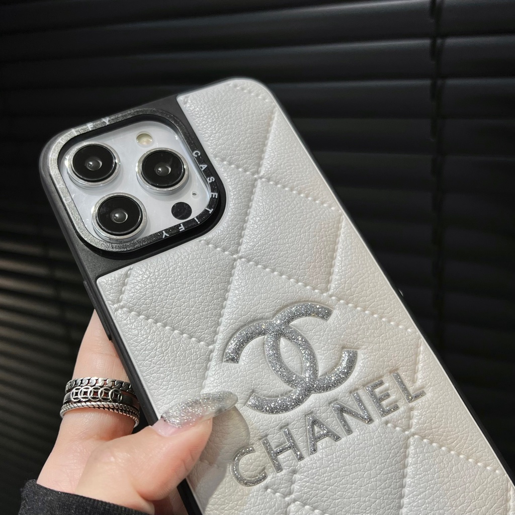 Bao Da Điện Thoại Họa Tiết chanel Lấp Lánh Cho iphone 14 13 12 14promax / 13 / 13pro / 13promax / 12 11 promax Ốp