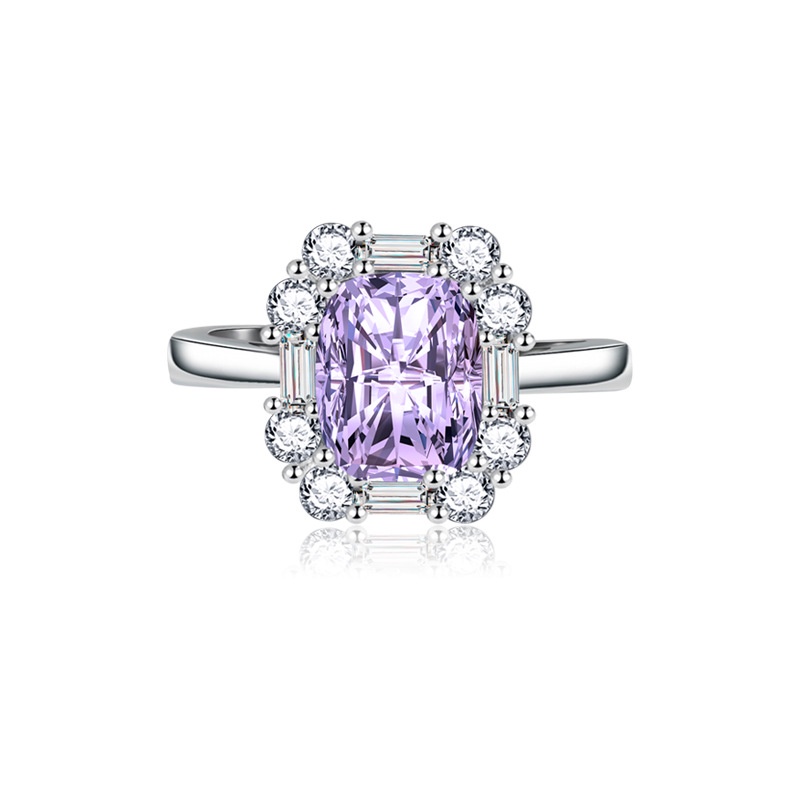 Nhẫn Hở Đính Đá Zircon Màu Tím Thời Trang Có Thể Điều Chỉnh Kích Thước