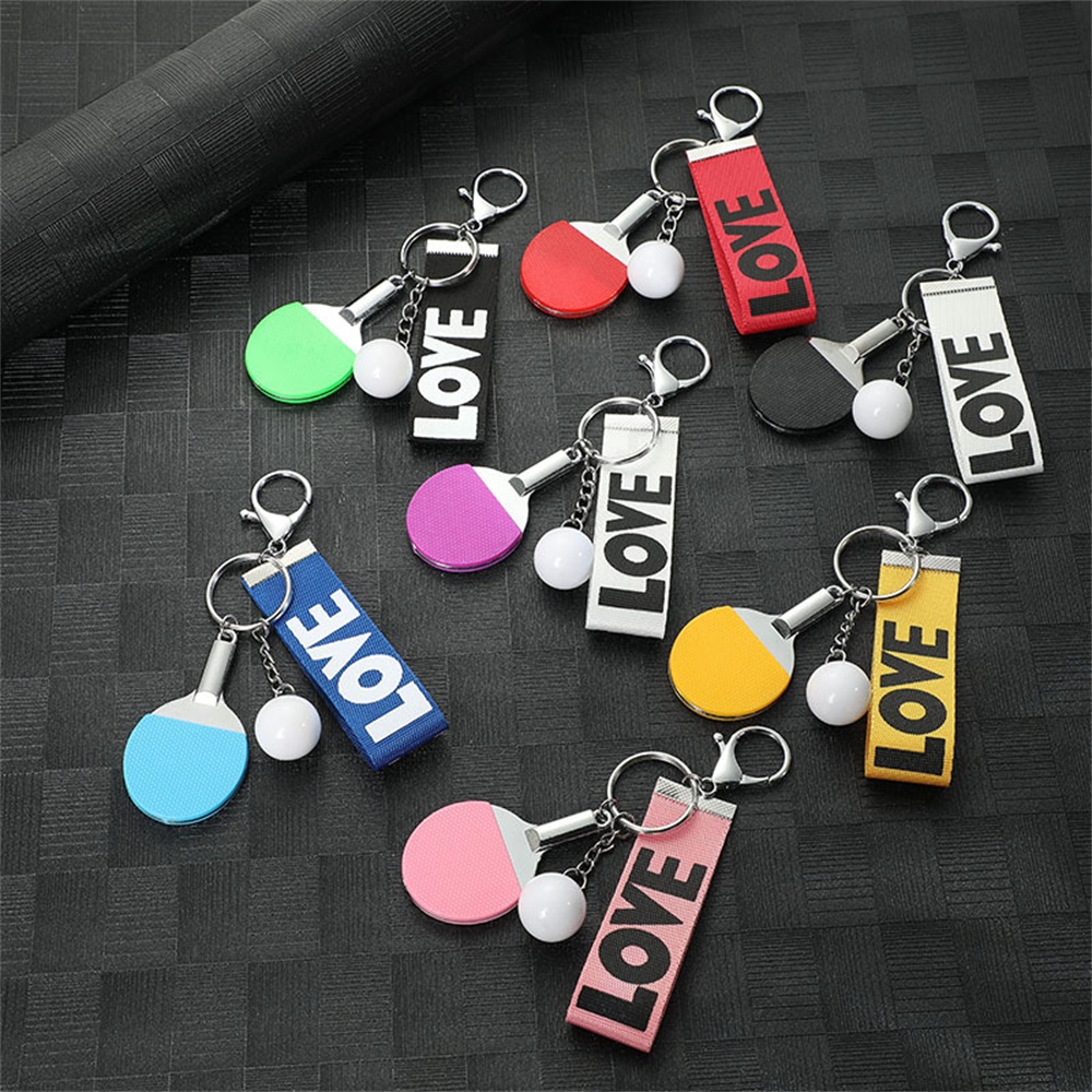 Móc Khóa Kim Loại Hình Vợt Bóng Bàn Ping Pong Đơn Giản Sáng Tạo Dành Cho Nam Nữ
