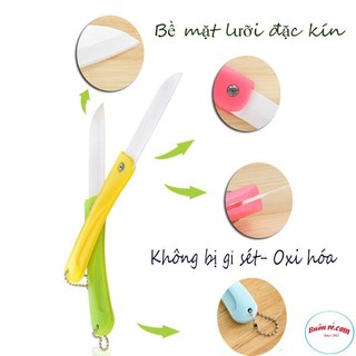 Dao Sứ Gọt Hoa Quả Gấp Gọn Mini, Dao Xếp Văn Phòng Cầm Tay Sắc Bén Chống Gỉ
