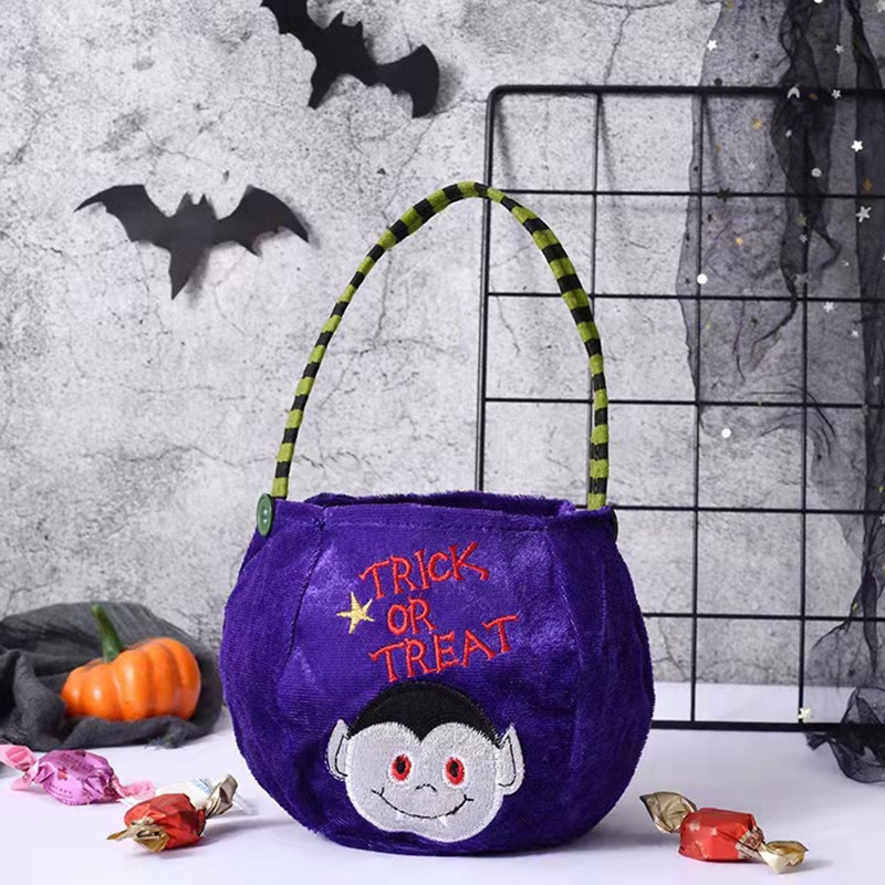 1 Giỏ Đựng Kẹo Hình Trụ Bí Ngô halloween