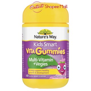 Kẹo dẻo vitamin tổng hợp Healthy Care nature's way vita gummies multivitamin+vegies cho bé 60 viên Extate Official Mall