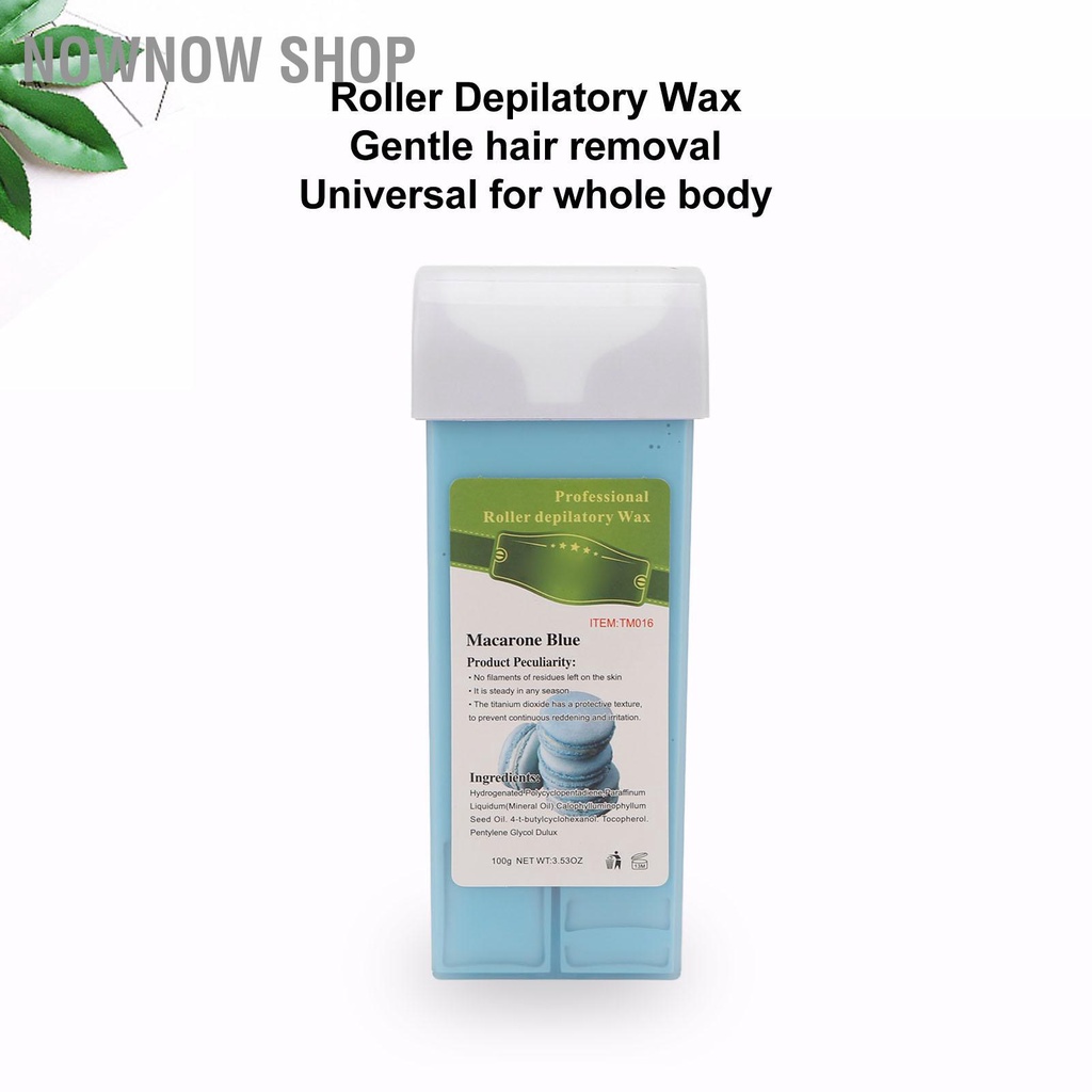 NOWNOW SHOP Rụng Lông Con Lăn Sáp Đổ Tại Nhà Salon Tóc Cuộn Trên Hộp Cho Nách Chân 3.5 Oz