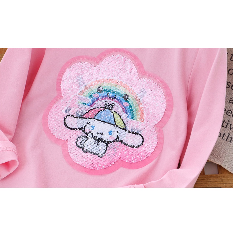 Áo sơ mi cho bé gái 1-8 tuổi sequins phim hoạt hình cotton áo sơ mi công chúa áo sơ mi trẻ em cô gái tay áo dài quần áo cô gái quần áo thời trang
