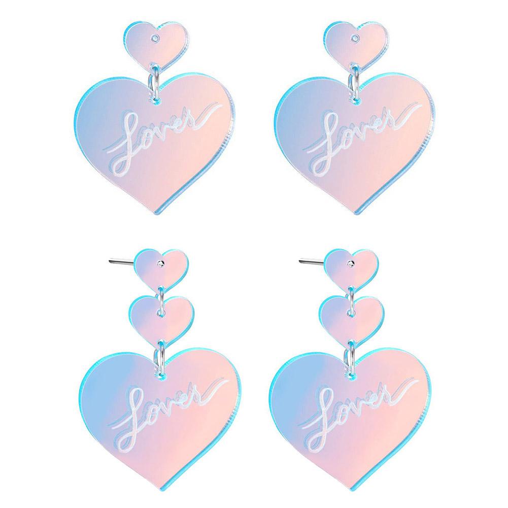 Taylor the swift "lover" album heart hoop earrings beautiful colorful gradient acrylic jewelry m6j1