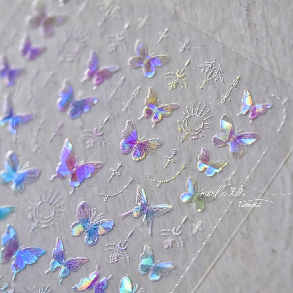 Tomoni Miếng Dán Trang Trí Móng Tay ms403 Hình Bướm Đính Đá Xinh Xắn