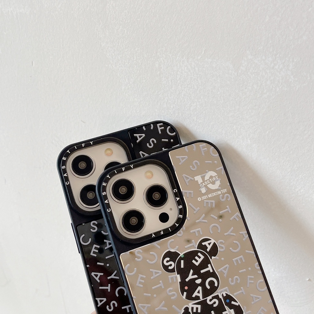 Bearbrick mirror casetify phone case cho iPhone 15 14 13 12 11 pro max plus, vỏ cứng