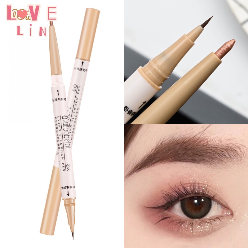 Lovelin màu pha lê berbeni hiệu ứng kép nằm tằm bút phác thảo bút bóng mờ khuôn mặt tự nhiên để bút đánh dấu sáng