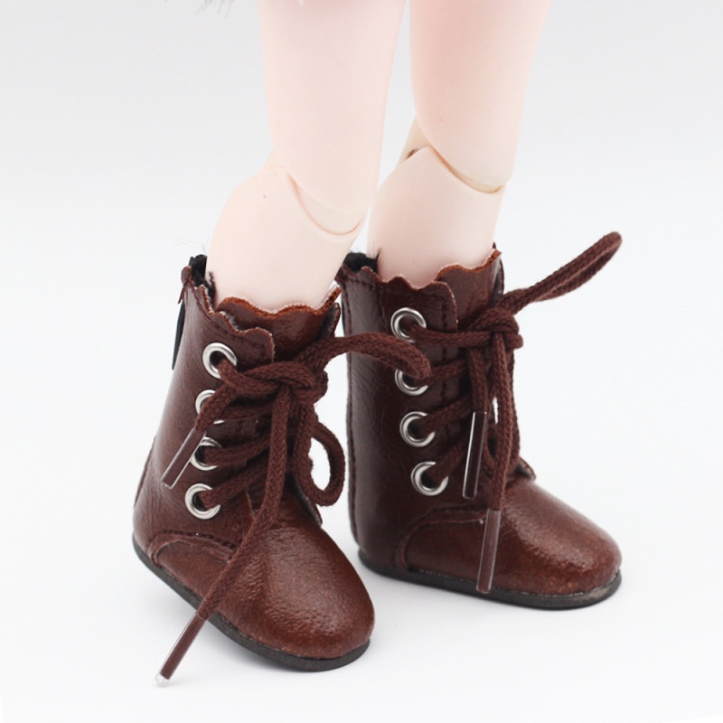 1 đôi giày búp bê cho búp bê 30 cm thời trang high-top boots mini diy dress up toy shoes for handmade 1/6 doll 4.6 * 2.1cm