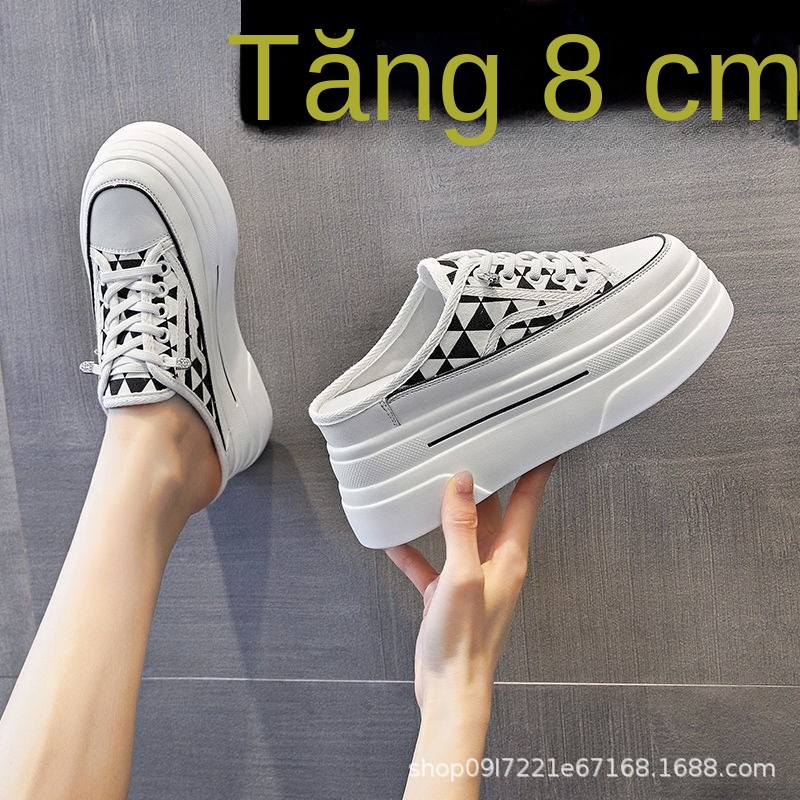 Giày Sục Thể Thao Nữ Đạp Gót, Giày thể thao nữ không gót chân 5cm giày bánh mì