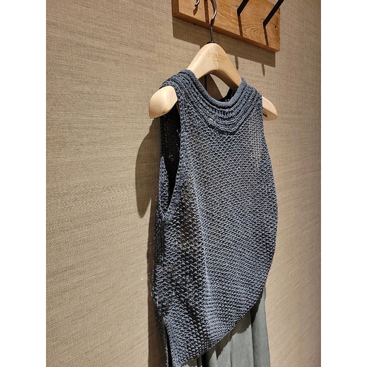 Áo Dệt Kim Không Tay Dáng Rộng Màu Trơn Thời Trang Mới Kim Không Tay Màu Trắng Thiết Kế Mới Thời Trang Mùa Hè Dành Cho Nữ