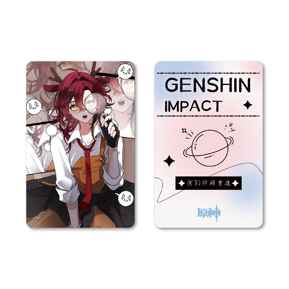 Genshin impact ngoại vi laser mô hình nhỏ xe tải nhỏ cắt tròn thẻ lomo dày người nổi tiếng món quà phái sinh p5fh