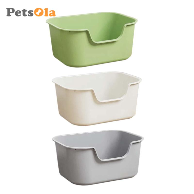 Petsola cat litter box hộp đựng cát nhà vệ sinh hộp đựng cát chống va đập hộp cát cho mèo bedpan bền kitty litter mở khay lót chuồng cho thú cưng hàng đầu cho thỏ