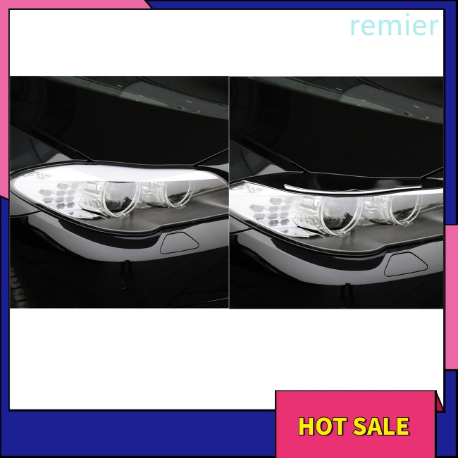 Re 1 cặp đèn pha phía trước bằng sợi carbon lông mày mí mắt vỏ đèn pha trang trí tương thích cho bmw 5 series f10 2010-13