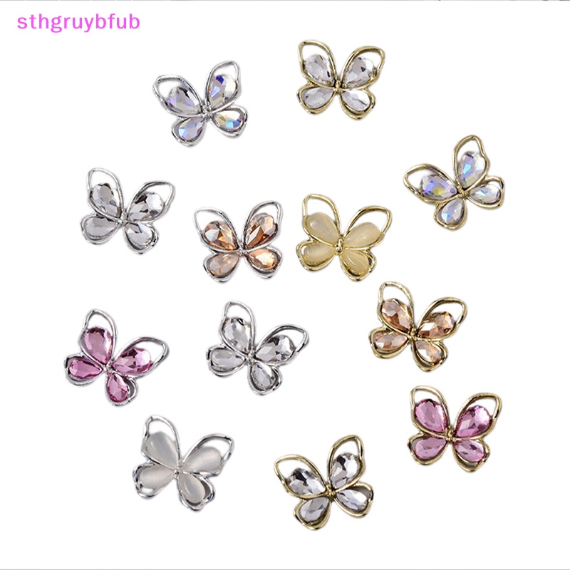 Sthb 5 cái thiết kế mới rỗng bướm móng tay ch đồ trang sức 14,5x13mm bướm móng tay hợp kim thạch cho móng tay nguồn cung cấp 3d vn