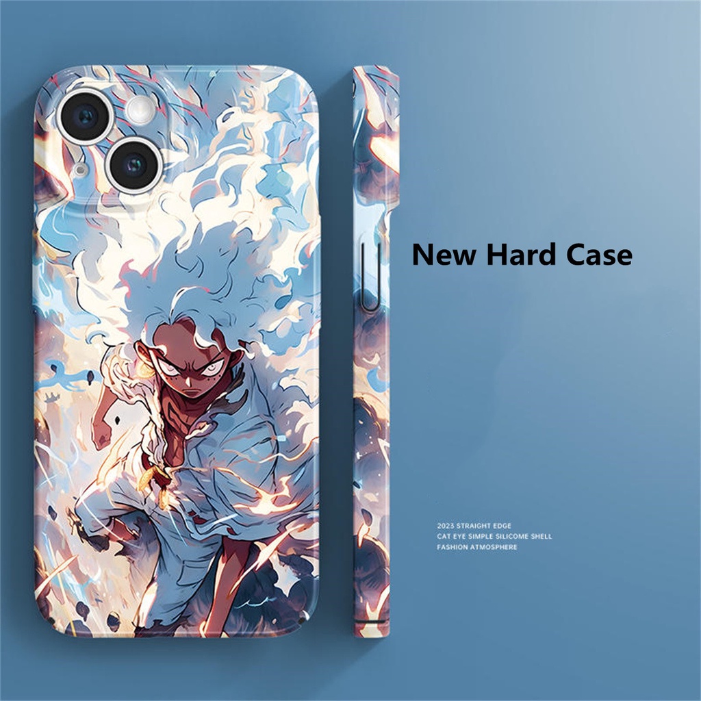 Cartoon one-piece the sun god nica luffy glossy hard acrylic thin phone case for samsung galaxy s20fe s21 s22 s23 plus ultra 5g note 9 10 plus vỏ bảo vệ máy ảnh Ốp điện thoại