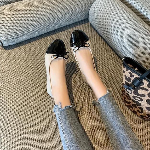 Giày Búp Bê Mũi Tròn Size Lớn 41-43 Thời Trang Xuân Thu Mới Cho Nữ Size 42