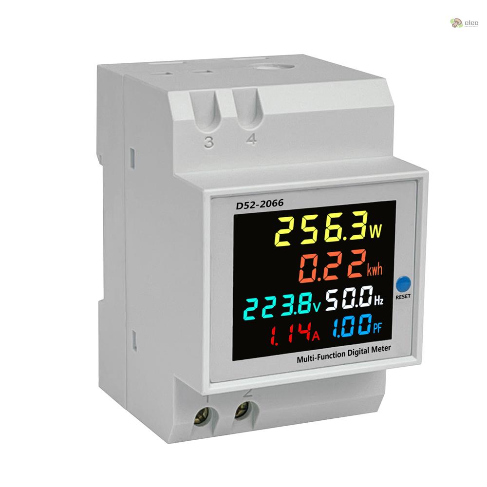 [ready Stock] d52-2066 multi-function meter màn hình lcd đầy màu sắc điện áp dòng điện hoạt động tần số điện năng thiết bị giám sát đo lường năng lượng điện