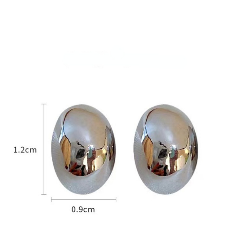 Hoa tai beanie kim bạc sành điệu mới, hoa tai đinh tán phong cách dấu phẩy kim loại, hoa tai đa năng cho nữ