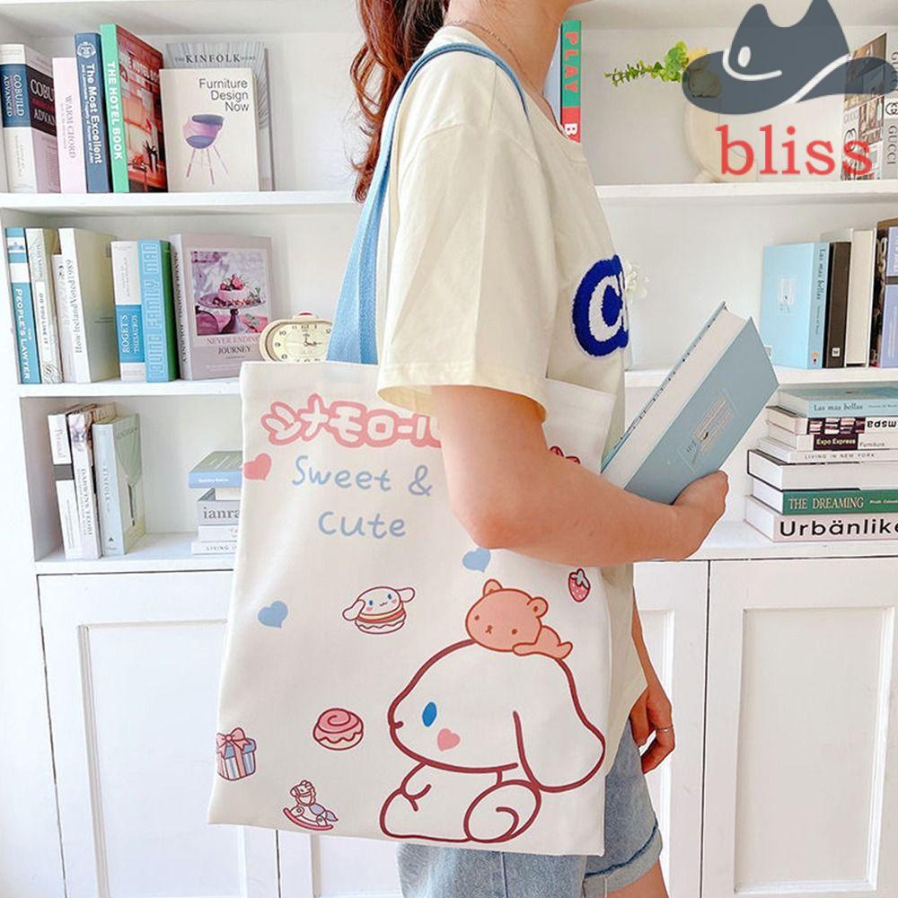 Bliss cinnamonroll túi vải nhân viên văn phòng tote túi xách hàng tạp hóa túi sinh thái nhẹ cho sinh viên thiết kế hoạt hình túi ăn trưa dung tích lớn túi sách mua sắm túi vải hàn quốc