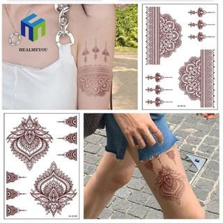Miếng dán hình xăm henna HEALMEYOU họa tiết ren hoa Ấn Độ độc đáo
