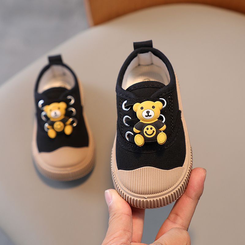 Giày Vải Canvas Đế Mềm Hai Lớp Thời Trang Mùa Thu Cho Bé Mẫu Giáo